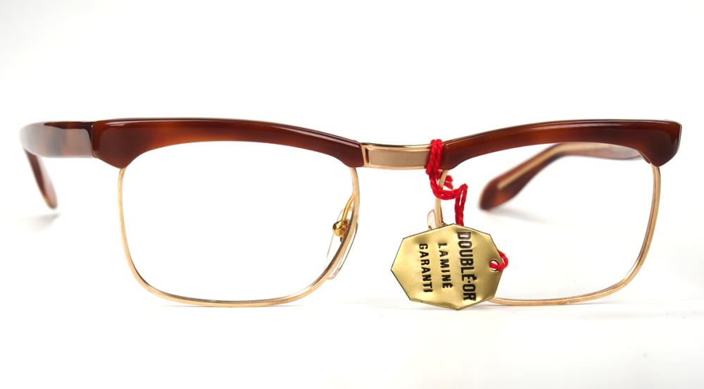 Herrenbrille aus Golddouble, aus den 60er Jahren fabrikneu