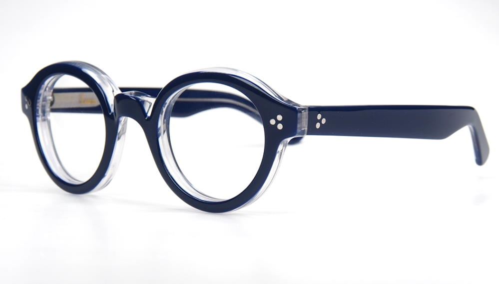 Lesca La Corb`s, Pantobrille coole Brille voll im Trend massiv transparent mit blau