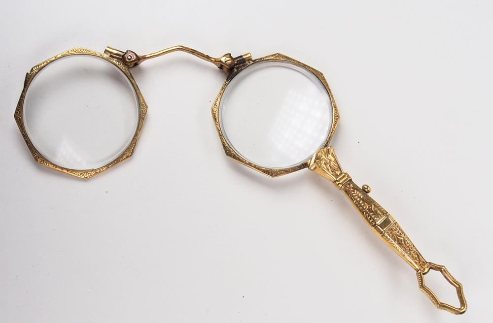 Lorgnette, Lorgnong, Vorhalten, original antik, Springlorgnette, Antikbrille, wie aus den 20er Jahren