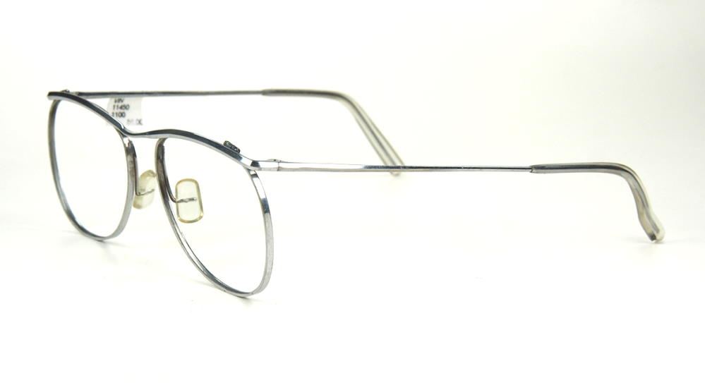 Kultbrille der 70er Jahre, große Herrenmetallbrille silberfarben