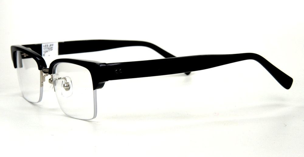 Rockabilly Vintagebrille, oben schwarz unten randlos