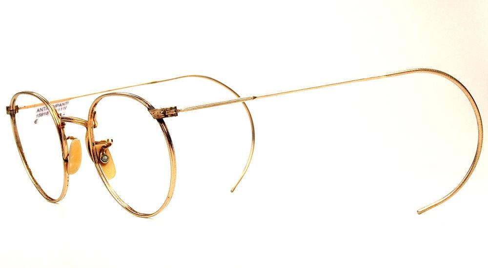 Pantobrille, Antikbrille mit Gespinstbügel aus den 30er Jahren 12 Karat