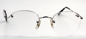 Savile Row, Algha Rimway Bohrbrille mit Oberbalken, 14 Karat Weißgold-Doublé randlos