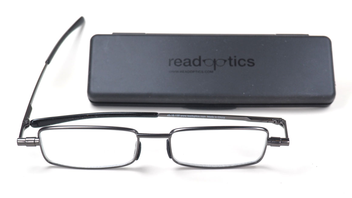 Halbbrille, Lesebrille, superflach im Etui, flache faltbare Lesebrille