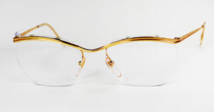 Echte 60er Jahre randlose Oberbalkenbrille als Cateyebrille