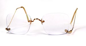Antike randlose Brille der 30er Jahre, aus Golddoublé