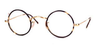 Runde Golddoublé Brille, 14 Karat mit Windsorrändern