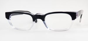 True Vintagebrille browline, halbkaschiert schwarz, 70er Jahre