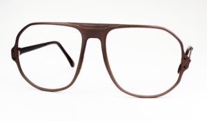 Original Vintagebrille der 70er Jahre, große Brille aus Aluminium