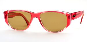 Rote Vogue Sonnenbrille echt Vintage mit braunen Sonnengläsern