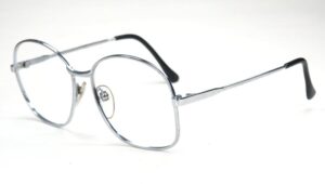 Günstige original Vintagebrille der 70er Jahre, silberfarbene Damenbrille