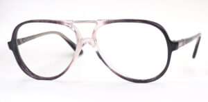 Große Vintagebrille mit Doppelsteg aus Kunststoff der 70er Jahre fabrikneu