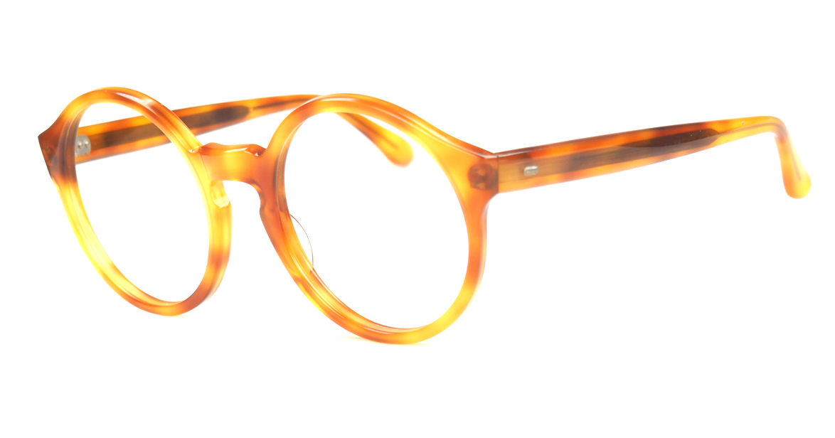Runde Vintagebrille aus Acetat in havannahell, runde Form original 70er Jahre – Bild 2